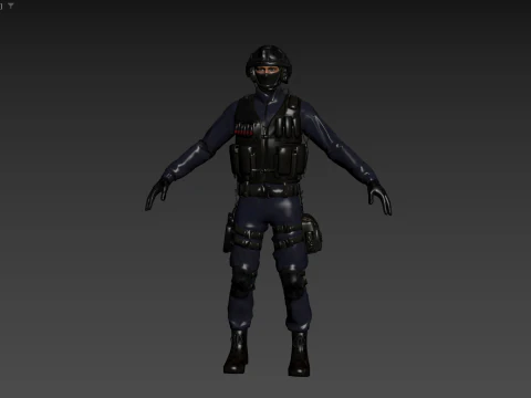 Modern US Soldier 3D Model