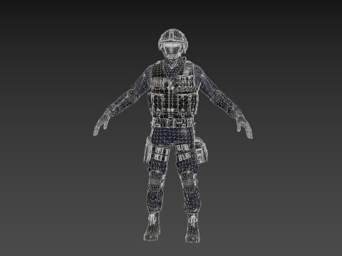 Modern US Soldier Modello 3D