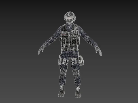 Modern US Soldier 3D Model