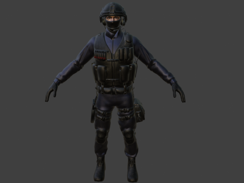 Modern US Soldier Modello 3D