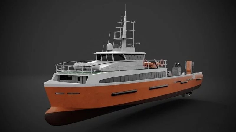 Crew boat Modello 3D .c4d .max .obj .3ds .fbx .stl .blend
