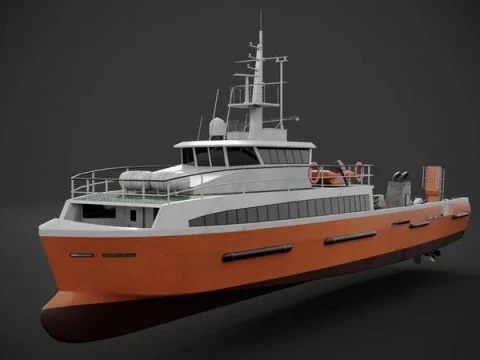 Crew boat 3D Model