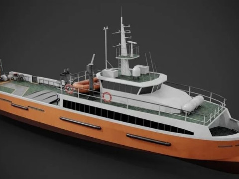 Crew boat Modello 3D