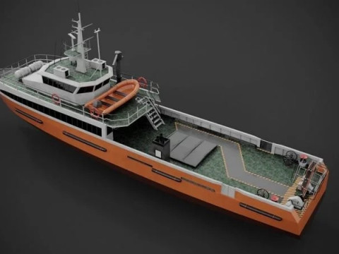Crew boat Modello 3D