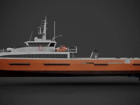 Crew boat Modello 3D