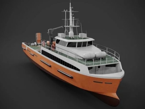 Crew boat Modello 3D