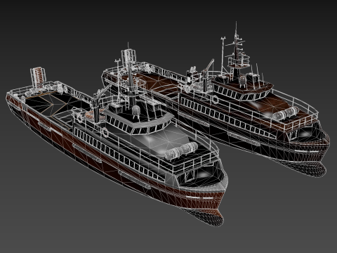 Crew boat Modello 3D