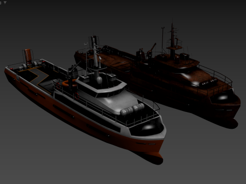 Crew boat Modello 3D