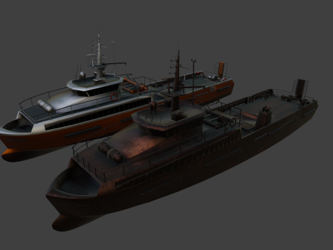 Crew boat Modello 3D