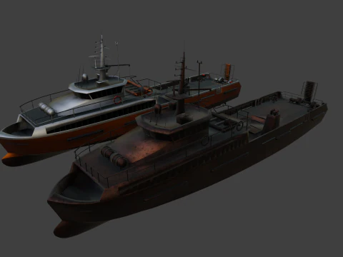 barco de tripulaci&oacute;n Modelo 3D