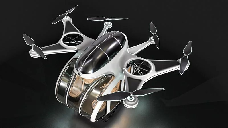 Taxi Drone 3D मॉडल .c4d .max .obj .3ds .fbx .stl .blend