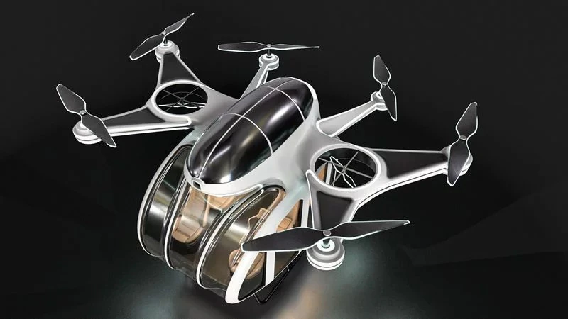 Taxi Drone 3D Model .c4d .max .obj .3ds .fbx .stl .blend 