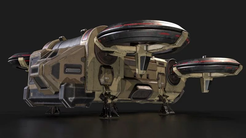 Dropship 3D Model .c4d .max .obj .3ds .fbx .stl .blend