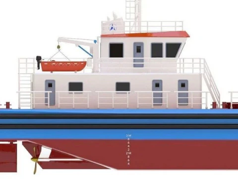 Bulk cargo vessel 3D Model