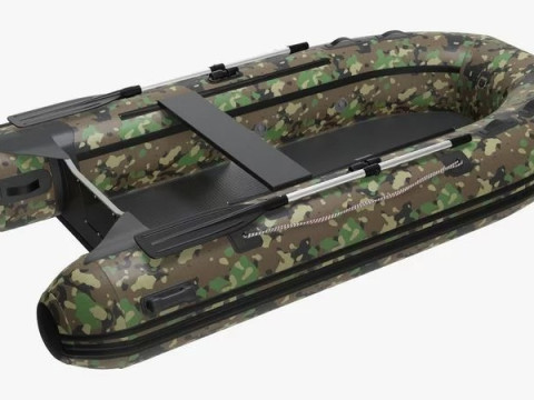 Boat inflatable 02 camouflage 3D Model