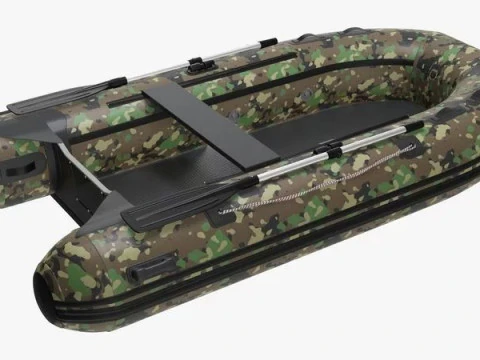 Boat inflatable 02 camouflage 3D Model