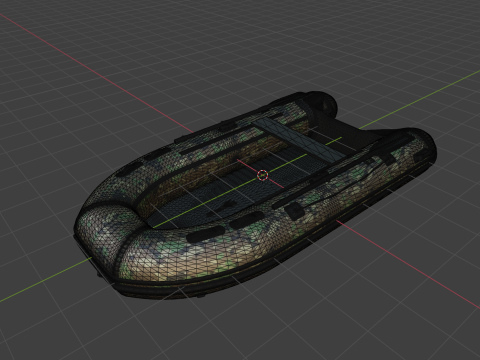 Boat inflatable 02 camouflage 3D Model