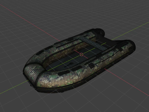 Boat inflatable 02 camouflage 3D Model