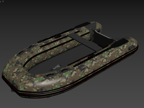 Boat inflatable 02 camouflage 3D Model
