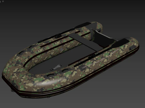 Boat inflatable 02 camouflage 3D Model