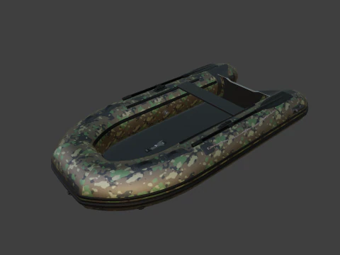 Boat inflatable 02 camouflage 3D Model