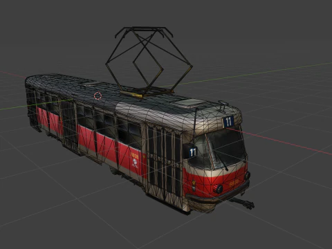 Трамвай Татра 3D Модель