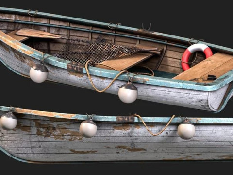 Old Paddle Boat Model 3D