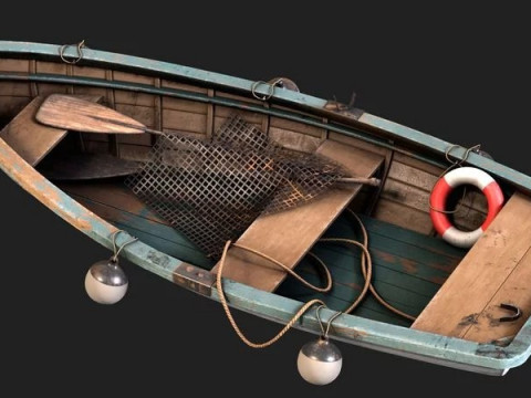 Old Paddle Boat 3D Модель