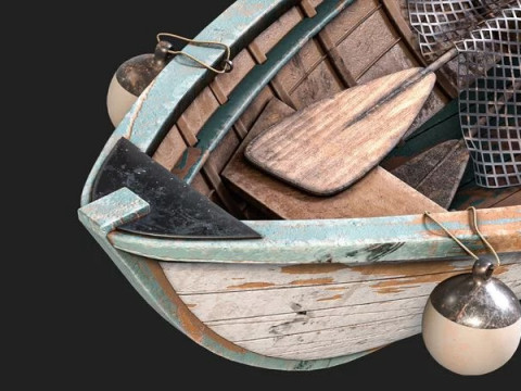 Old Paddle Boat 3D Модель