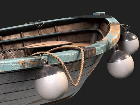 Old Paddle Boat 3D Модель