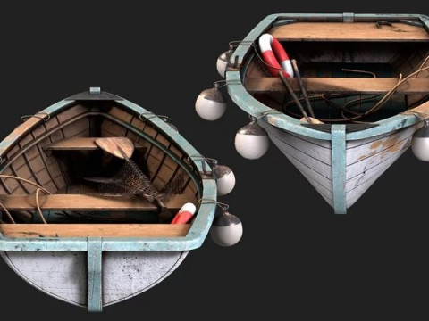 Old Paddle Boat 3D Модель