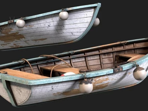 Old Paddle Boat 3D Модель