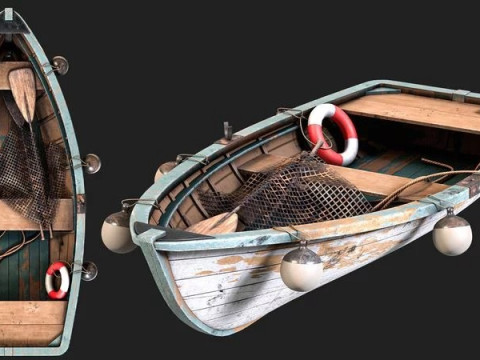 Old Paddle Boat 3D Модель
