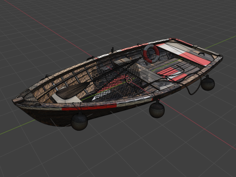 Old Paddle Boat 3D Модель