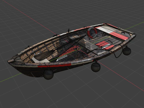 Old Paddle Boat 3D Model