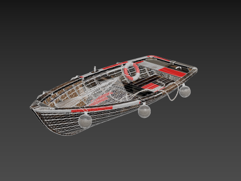 Old Paddle Boat 3D Модель