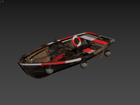 Old Paddle Boat 3D Модель