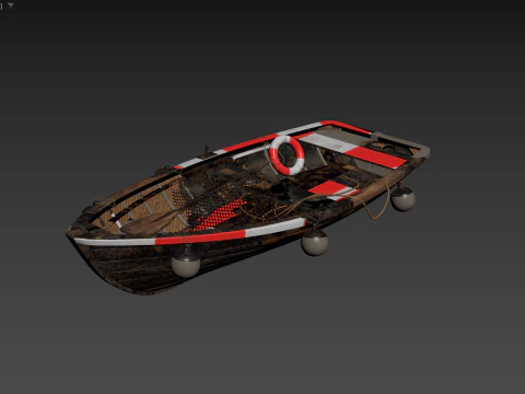 Old Paddle Boat 3D Model