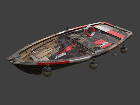 Old Paddle Boat 3D Model