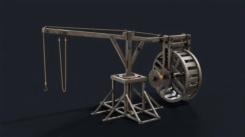 Medieval crane Modelo 3D .c4d .max .obj .3ds .fbx .stl .blend