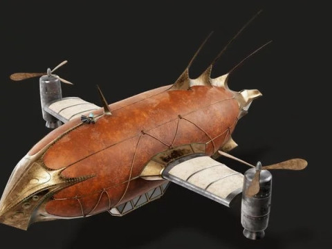Steampunk airship Wanderer of the Winds Model 3D