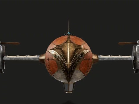 Steampunk airship Wanderer of the Winds Modelo 3D