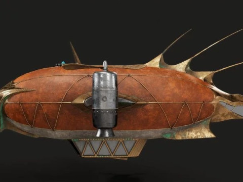 Steampunk airship Wanderer of the Winds Modelo 3D
