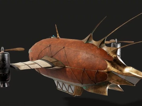 Steampunk airship Wanderer of the Winds Modelo 3D