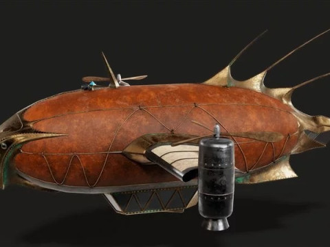 Steampunk airship Wanderer of the Winds Modelo 3D