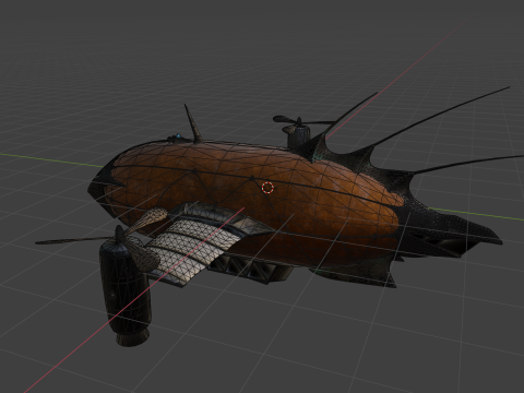 Steampunk airship Wanderer of the Winds Modelo 3D