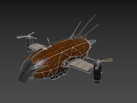 Steampunk airship Wanderer of the Winds Modelo 3D