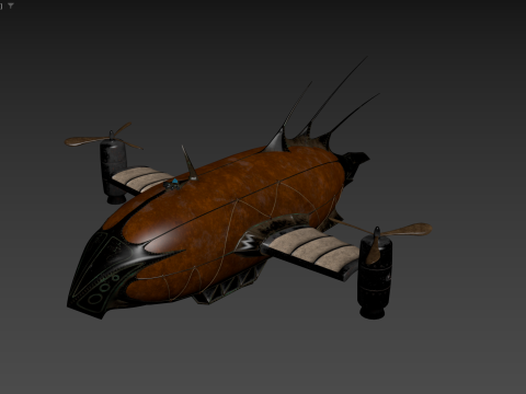 Steampunk airship Wanderer of the Winds Modelo 3D