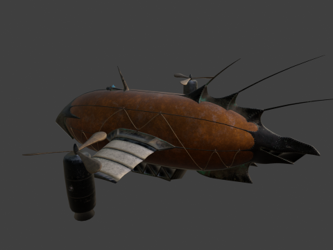 Steampunk airship Wanderer of the Winds Modelo 3D
