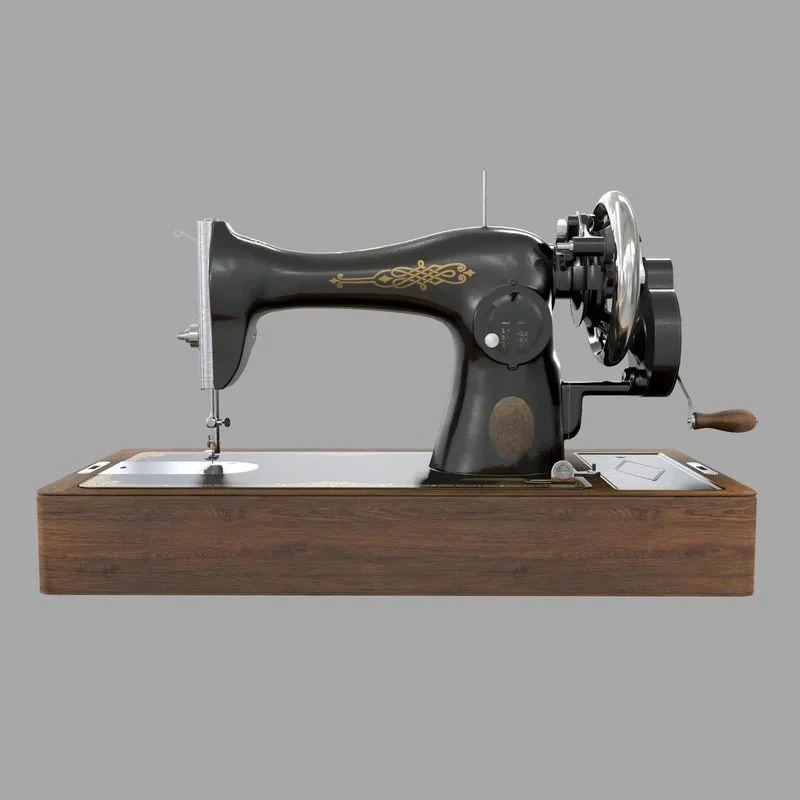 Old Soviet sewing machine Podolsk 2M 3D Model .c4d .max .obj .3ds .fbx .stl .blend 